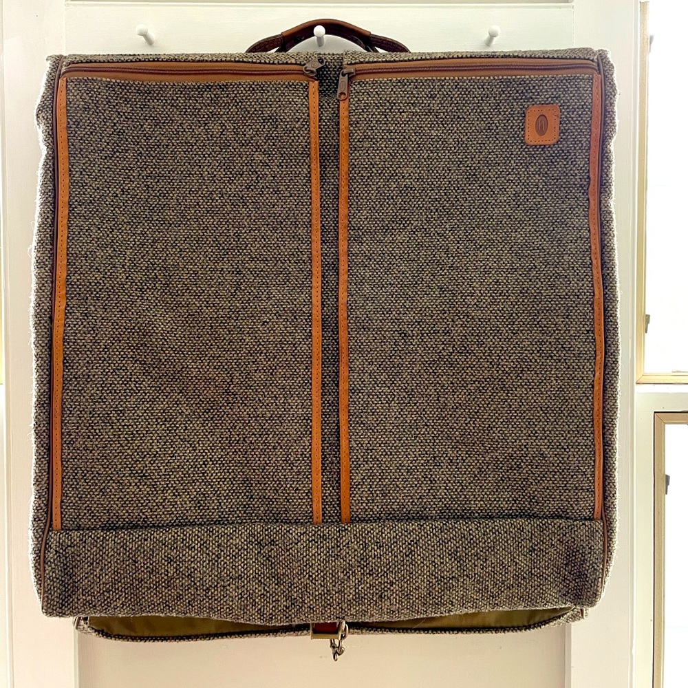 Gray and Brown Travel Garment Bag